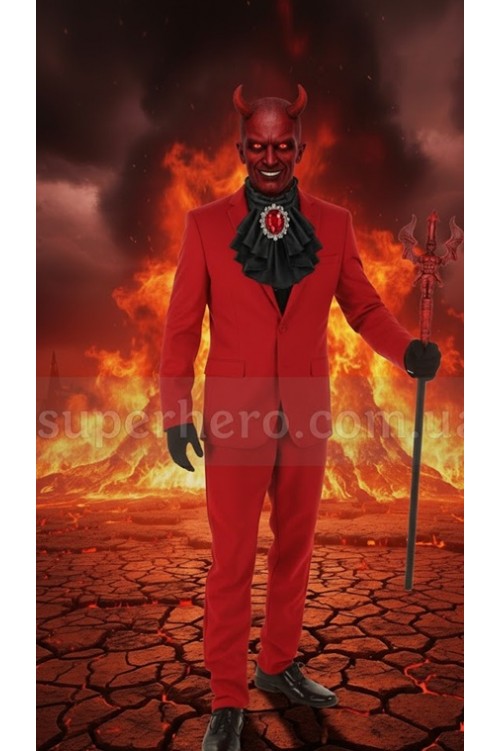 DEVIL VIP Люксовий костюм диявола з бабочкою і вилами DEVIL VIP Люксовий костюм диявола з бабочкою і вилами